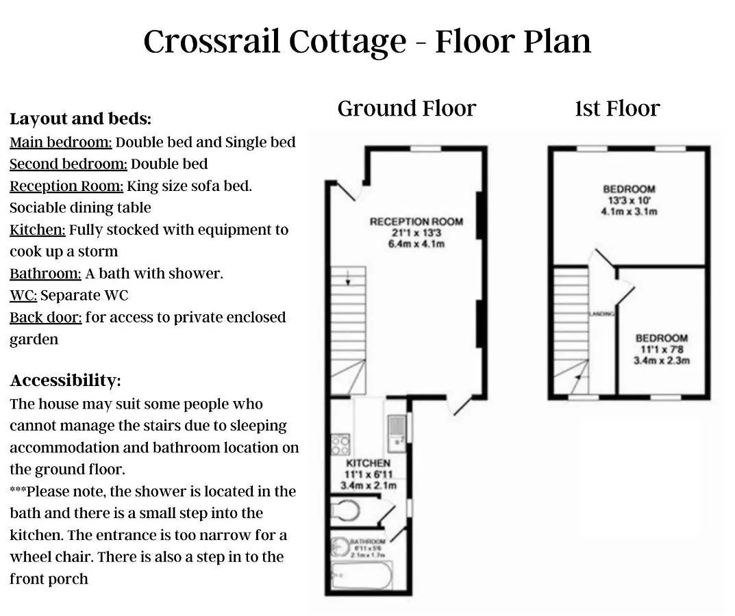 Crossrail Cottage - Large 2 Bedrooms - Sleeps 7 - Perfect For Groups - Private Garden - Wifi - Close To Elizabeth Line For Easy Access To Heathrow And Central London غرينفورد شقة